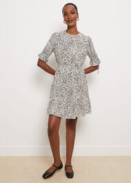 Devereux Dress, Cream Black, hi-res