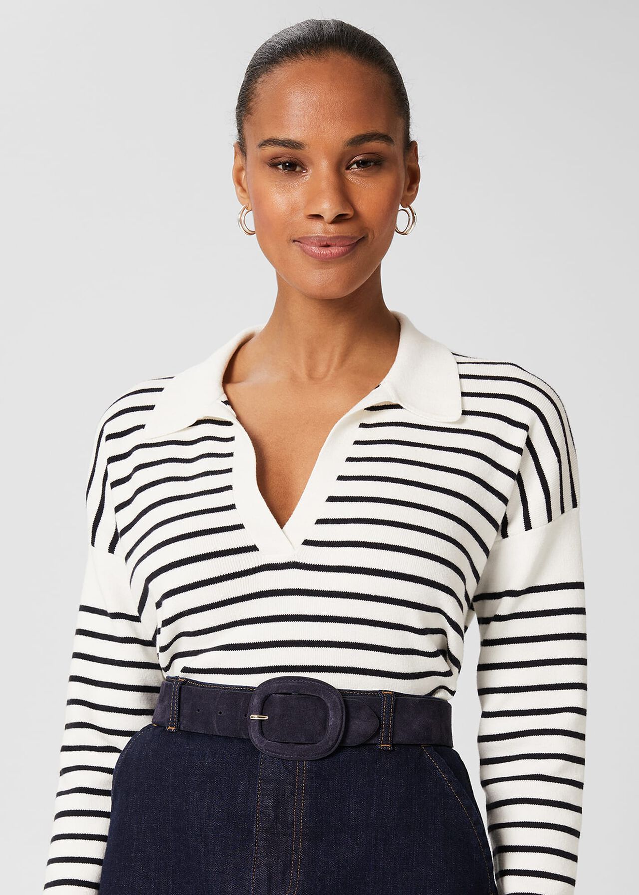 Abbie Suede Belt, Navy, hi-res
