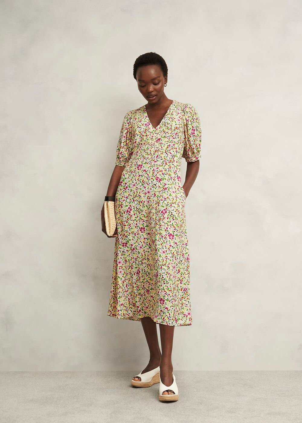 Petite Santana Dress, Ivory Multi, hi-res