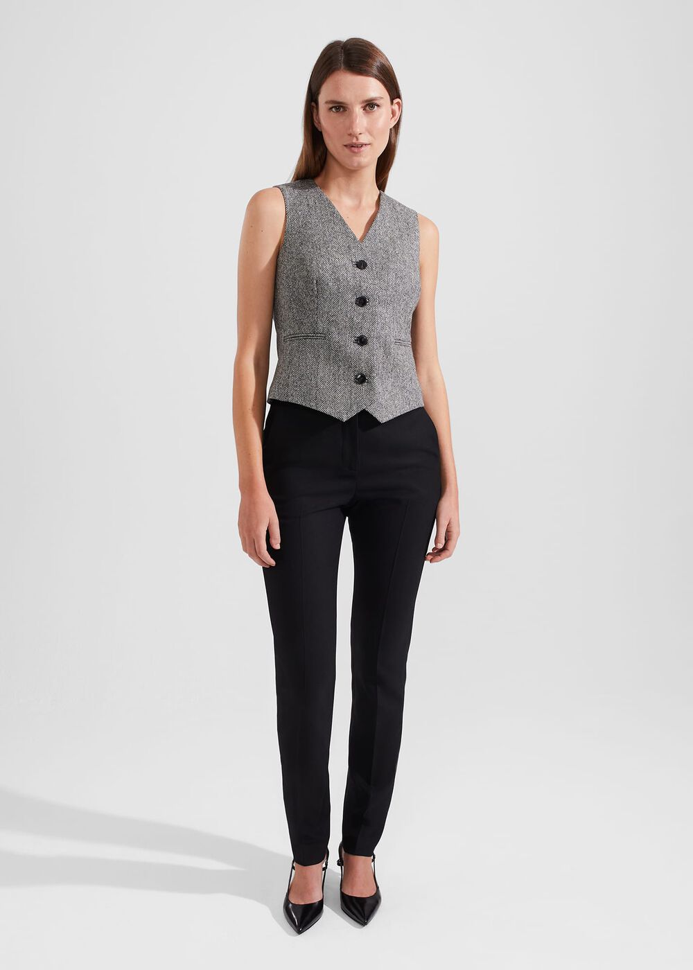 Elle Waistcoat, Black White, hi-res