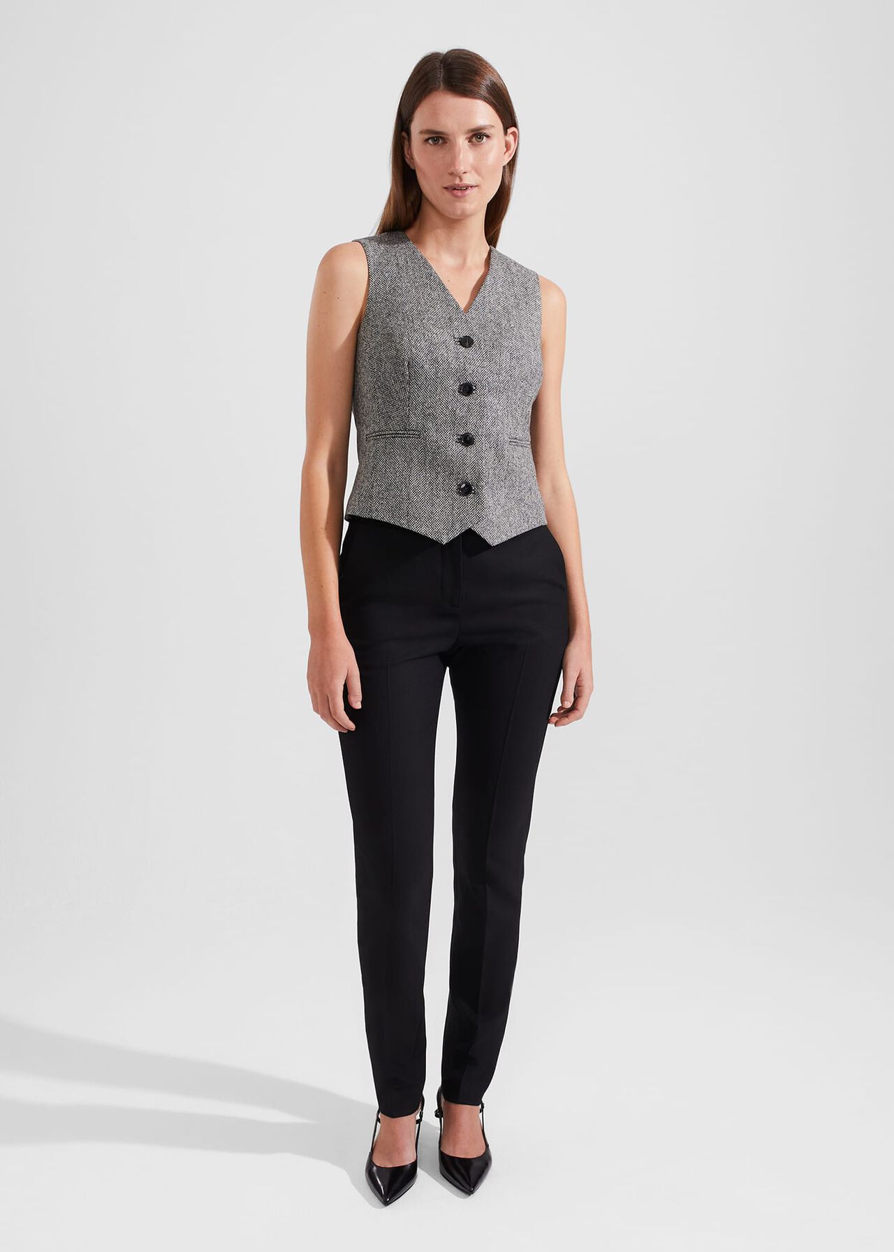 Elle Waistcoat, Black White, hi-res