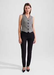 Elle Waistcoat, Black White, hi-res