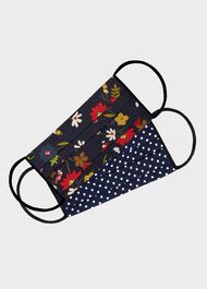 Pack Of Two Reusable Face Masks Non-Medical, Navy Multi, hi-res