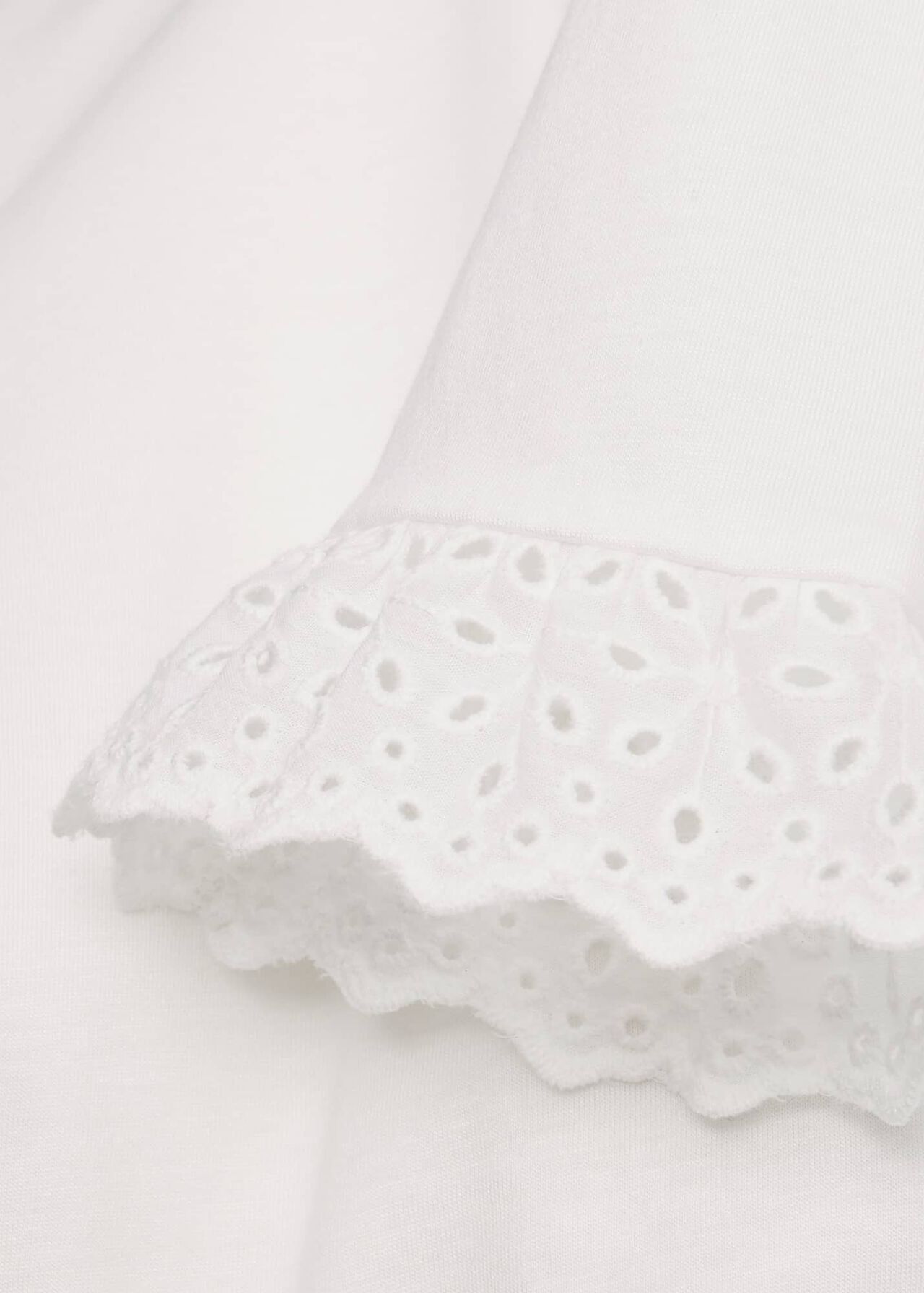 Adalee Broderie Cuff Blouse, Ivory, hi-res