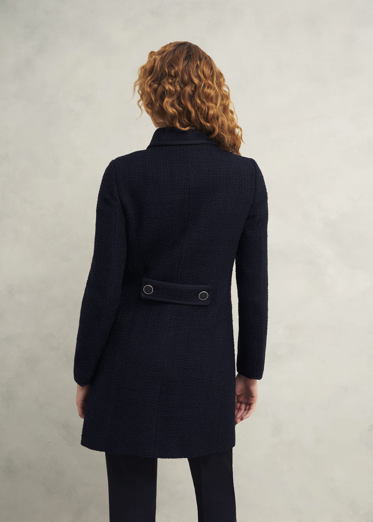 Elaine Tweed Coat, Navy, hi-res