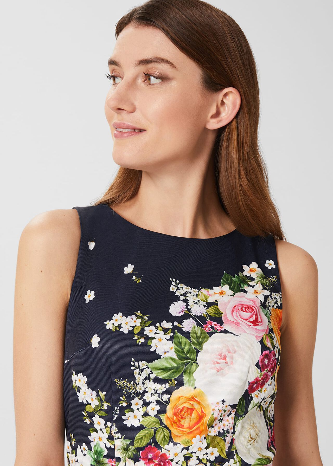 Moira Floral Shift Dress, Navy Pink, hi-res