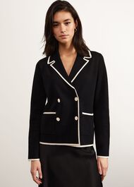 Hatfield Cotton Wool Jacket, Black Ivory, hi-res