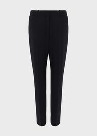 Gael Twill Tapered Trousers, Black, hi-res