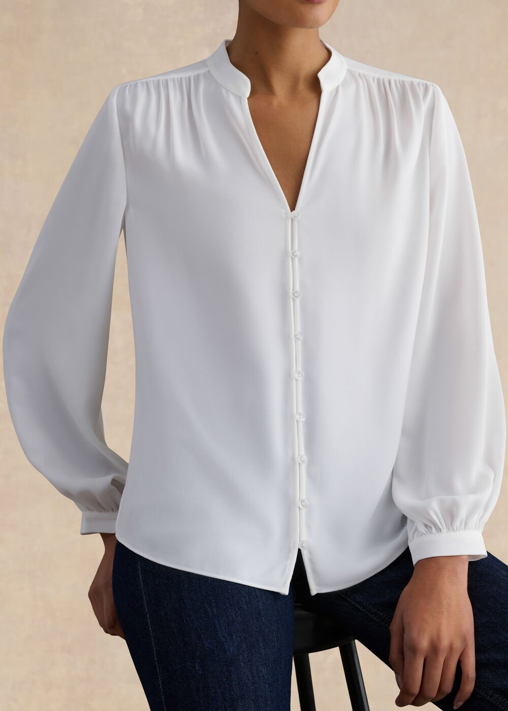 Blair Blouse, Ivory, hi-res