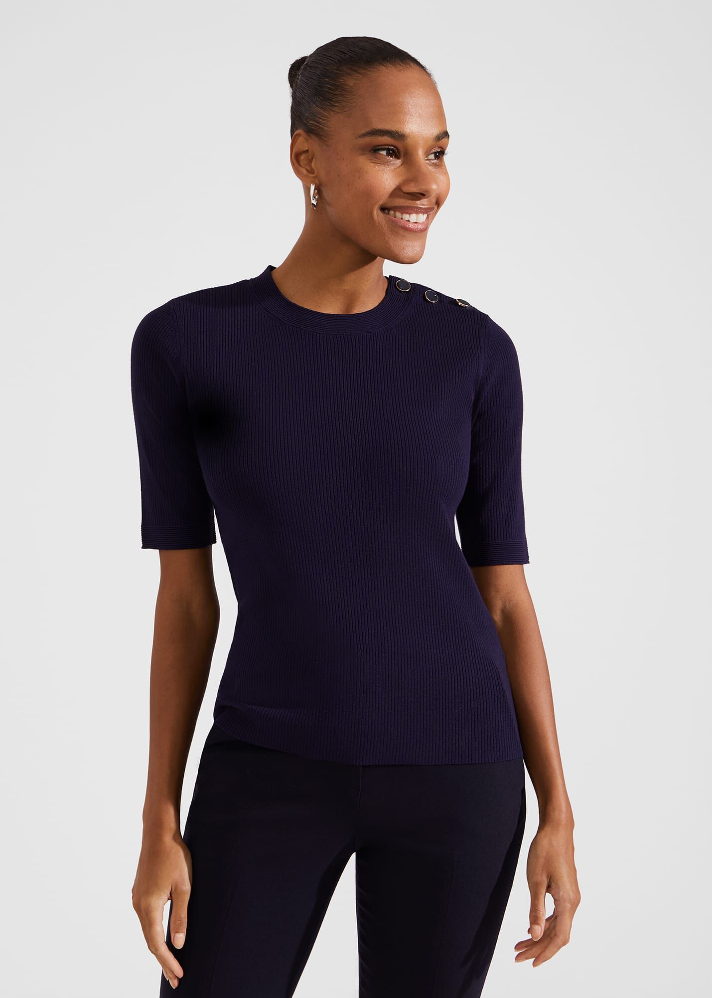 Navy crew neck jumper womens 2025