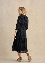 Petite Cianna Cotton Broderie Dress, Navy, hi-res