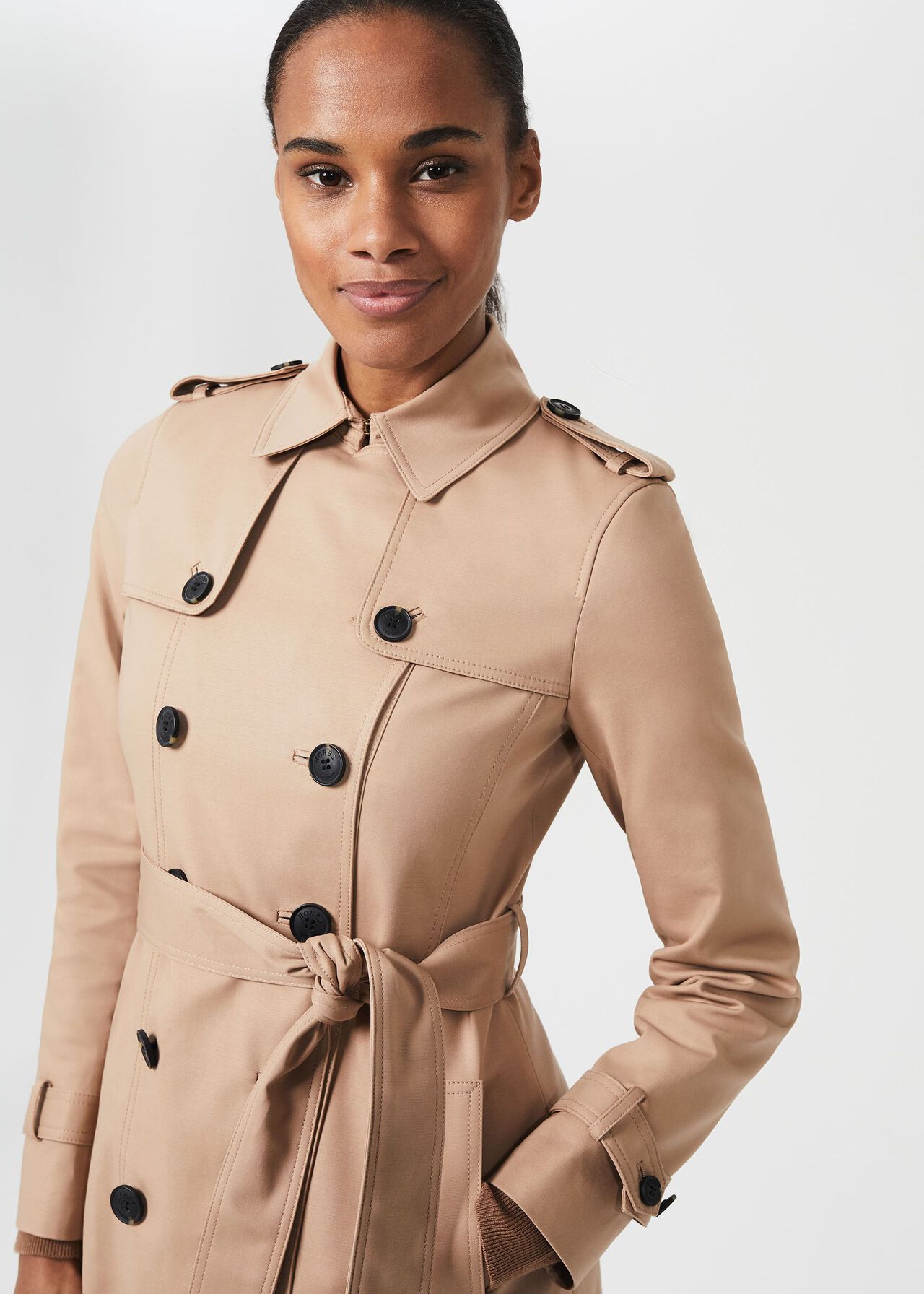 Saskia Water Resistant Trench Coat, Tan, hi-res