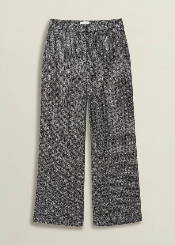 Petite Marlyn Wool Jersey Wide Trousers