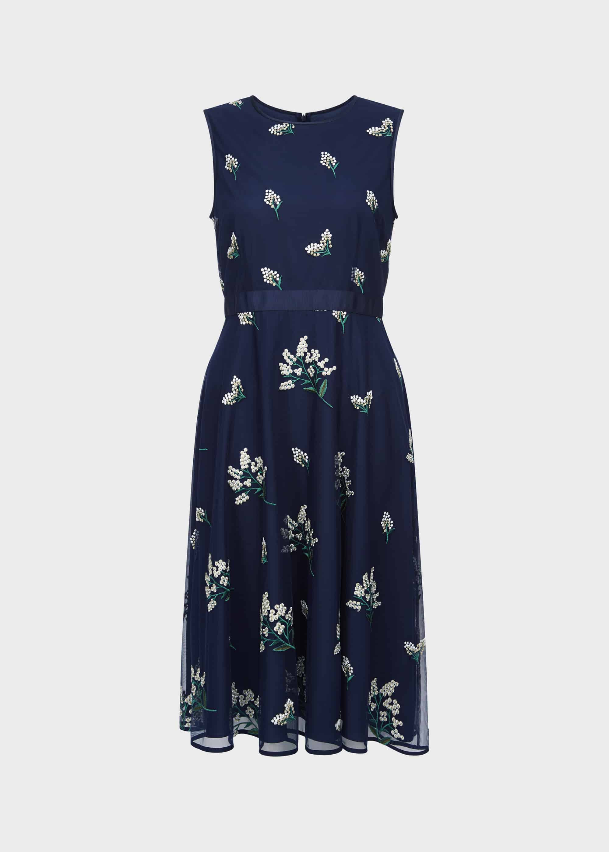 hobbs blue and white floral dress