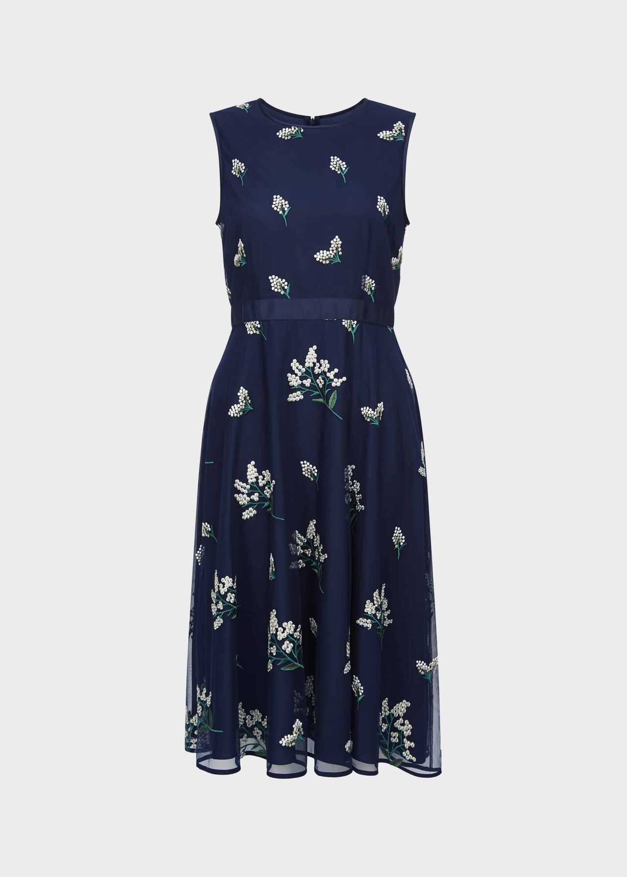 Petite Julia Embroidered Dress Midnight