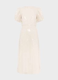 Tamzin Sequin Midi Dress, Buttercream, hi-res