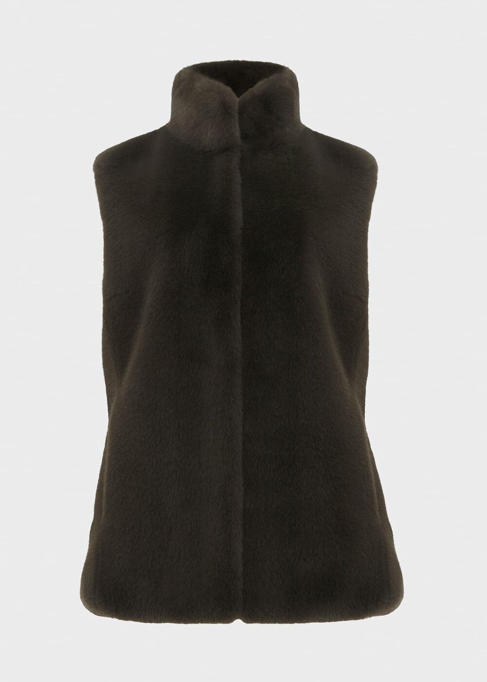 Verena Faux Fur Gilet, Charcoal Grey, hi-res