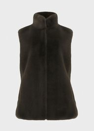 Verena Faux Fur Gilet, Charcoal Grey, hi-res