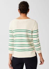 June Cotton Jumper, Ivory Green, hi-res