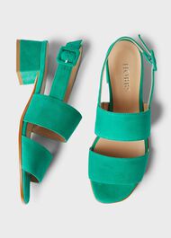 Claudia Suede Block Heel Sandals, Field Green, hi-res