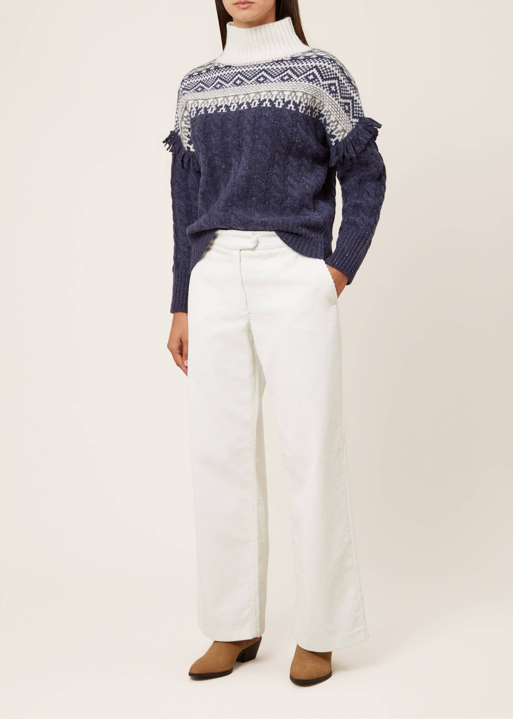 white corduroy wide leg pants