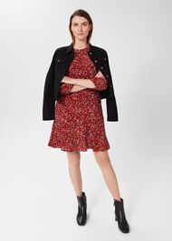 Prim Tunic Dress , Cherry Red Mlt, hi-res
