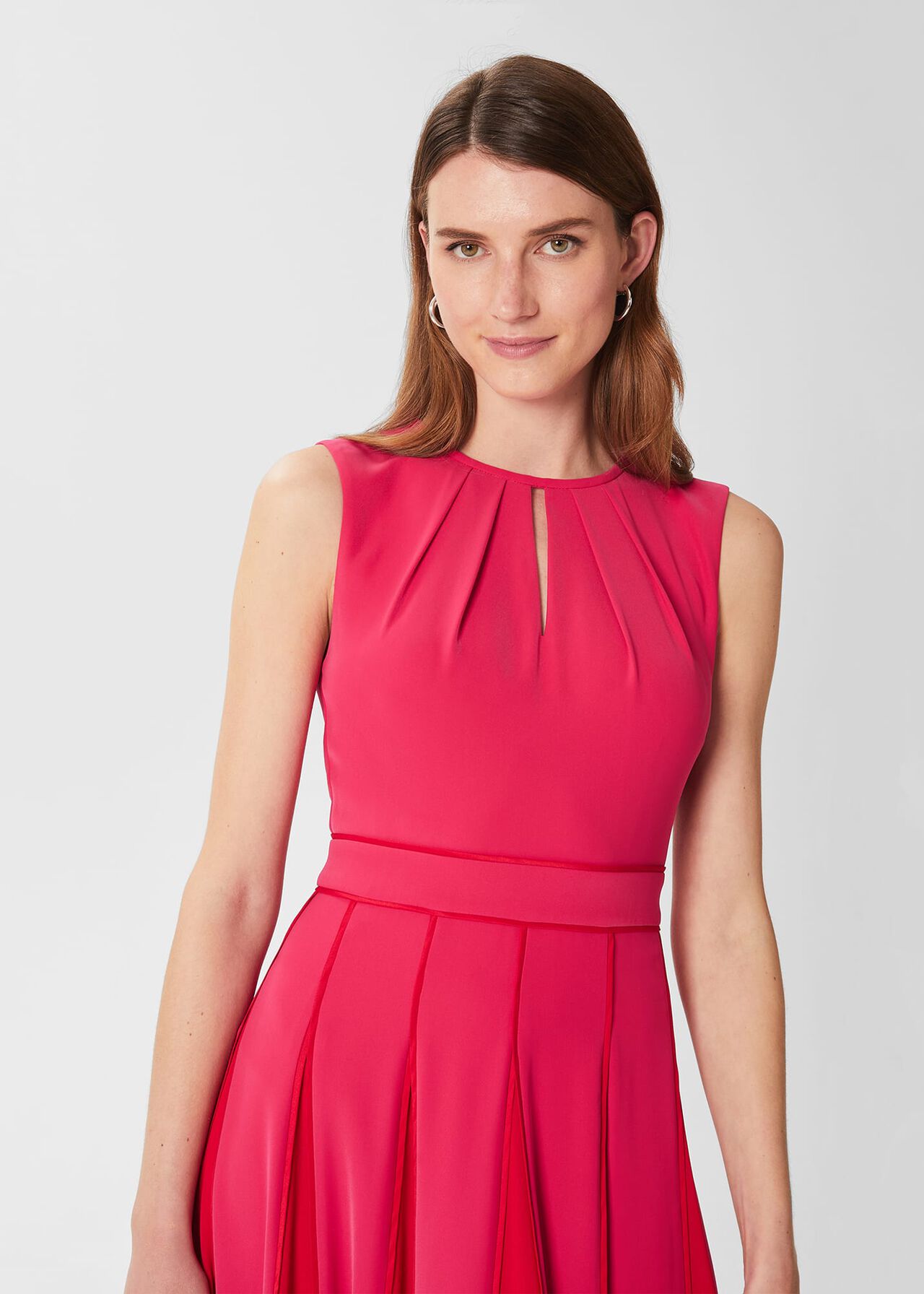 Angelica Fit And Flare Dress, Pink Multi, hi-res