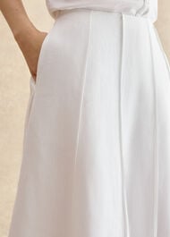 Alice Linen Skirt, White, hi-res
