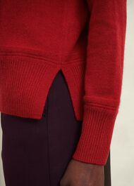 Delora Cashmere Roll Neck Jumper, Pomegranate Red, hi-res