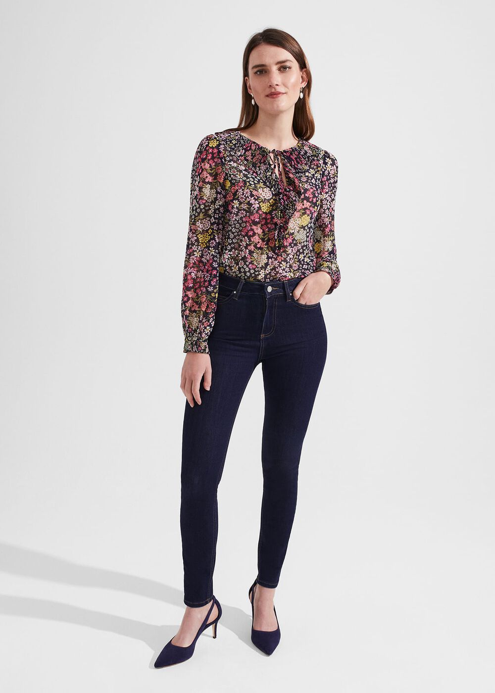 Michelle Floral Blouse, Midnight Multi, hi-res