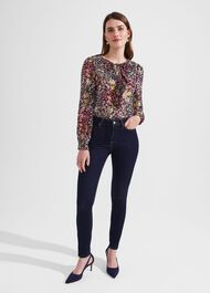 Michelle Floral Blouse, Midnight Multi, hi-res