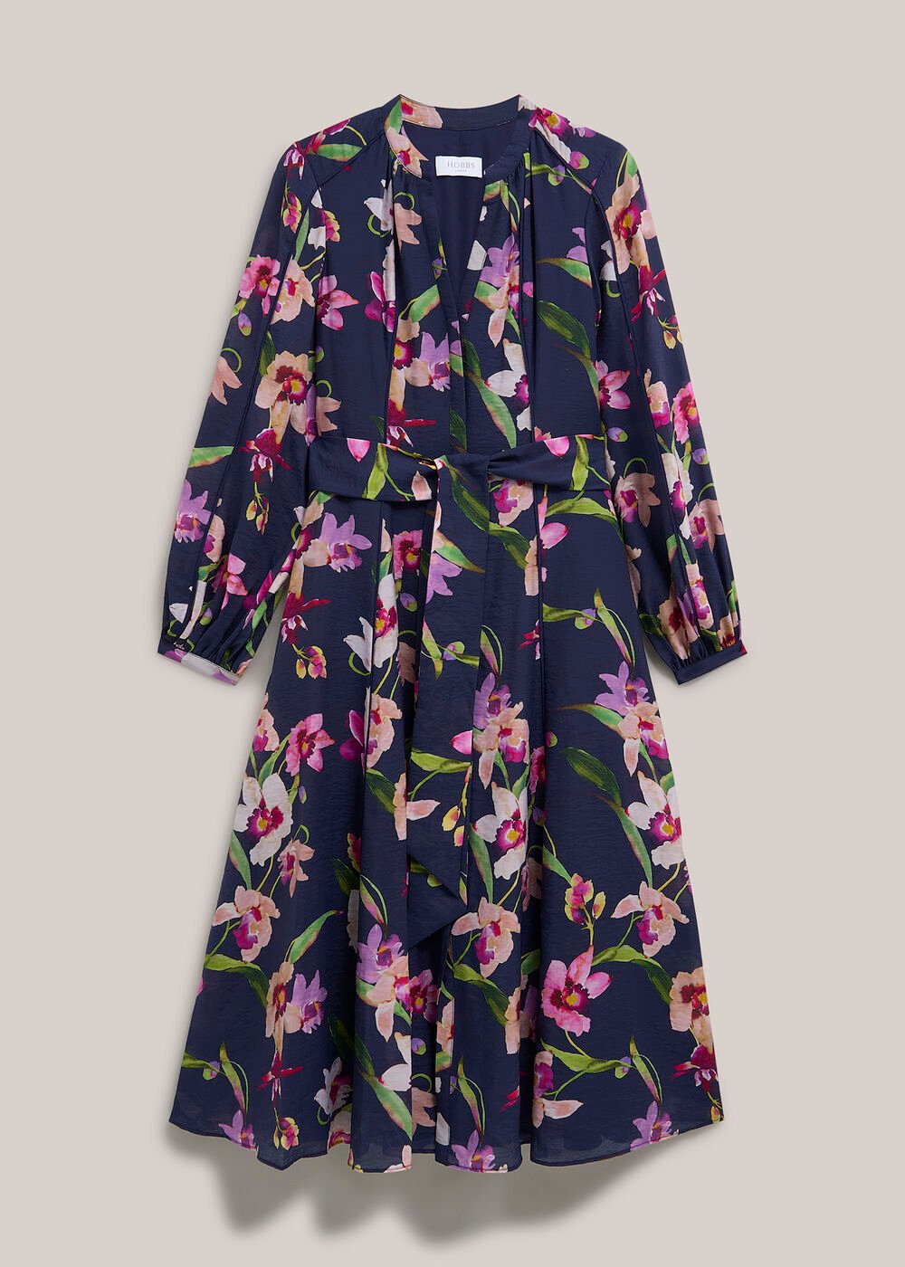 Petite Pippa Floral Waist Tie Dress, Midnight Multi, hi-res