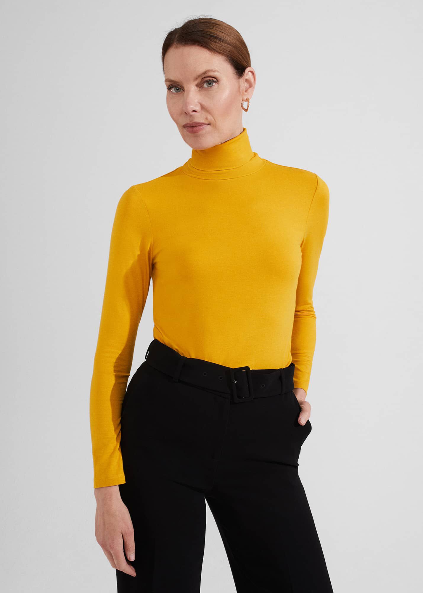 Yellow roll neck top sales