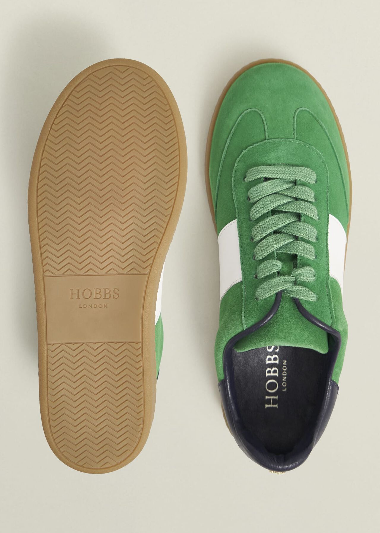 Etta Suede Trainers, Green Multi, hi-res