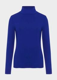 Mischa Roll Neck Top, Cobalt Blue, hi-res