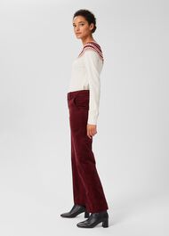 Kassandra Cord Trousers, Dark Red, hi-res