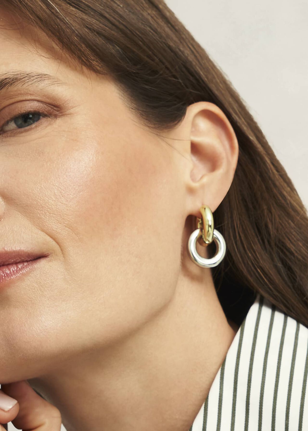Clarisse Earrings, Silver Gold, hi-res