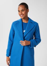 Carmina Wool Blend Coat, Vivid Blue, hi-res