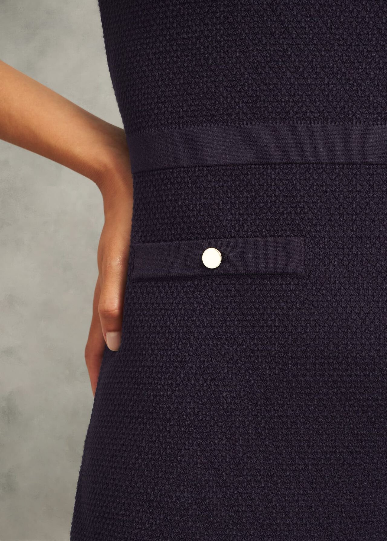 Niamh Knitted Dress, Hobbs Navy, hi-res