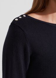Petula Jumper With Wool, Hobbs Navy, hi-res