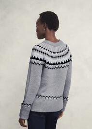 Anya Fairisle Jumper With Alpaca, Mid Grey Marl, hi-res