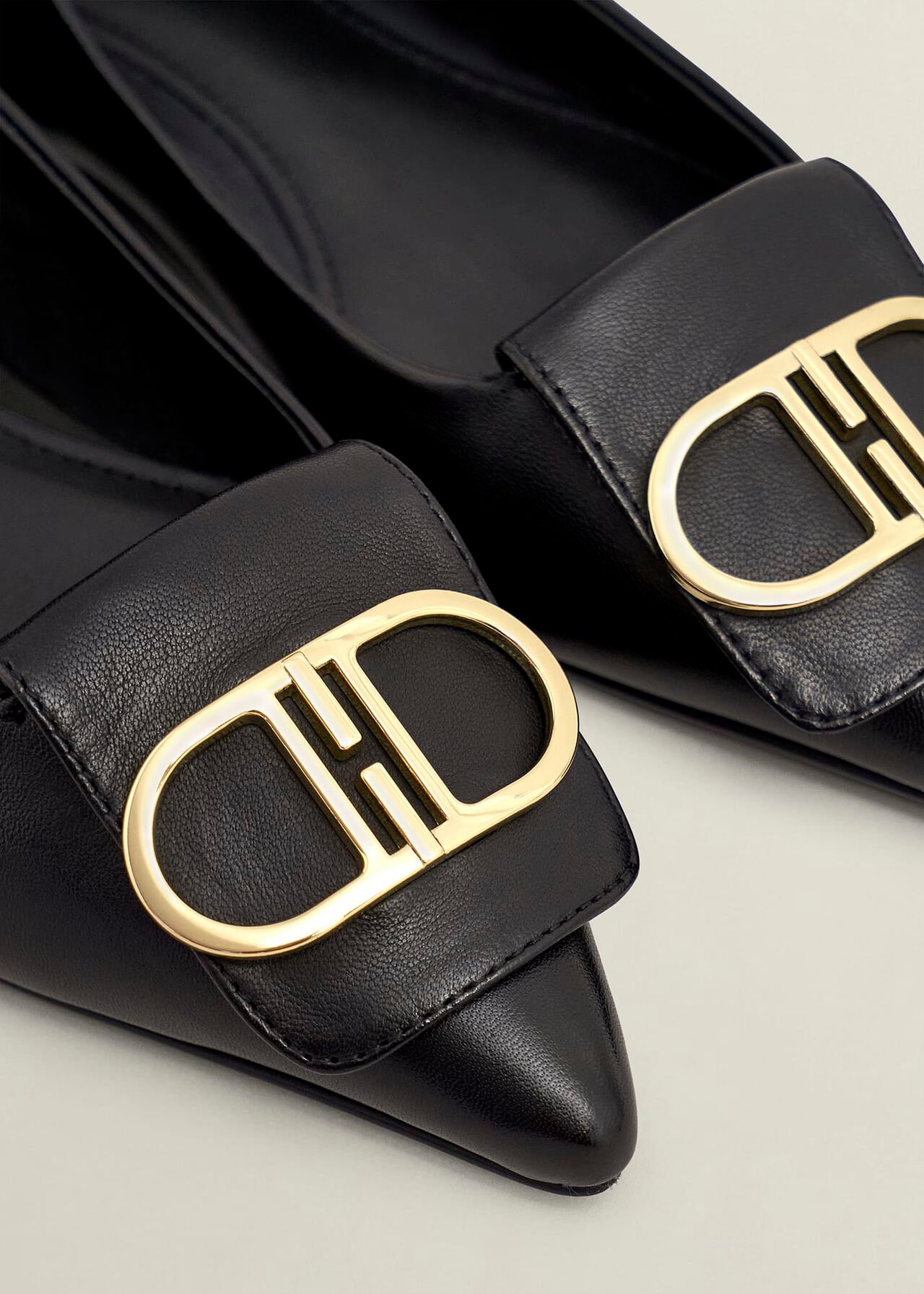 Leah Pointed Flats, Black, hi-res