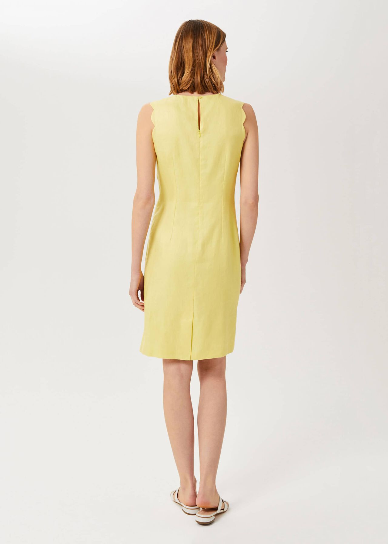 Kira Linen Shift Dress, Yellow, hi-res