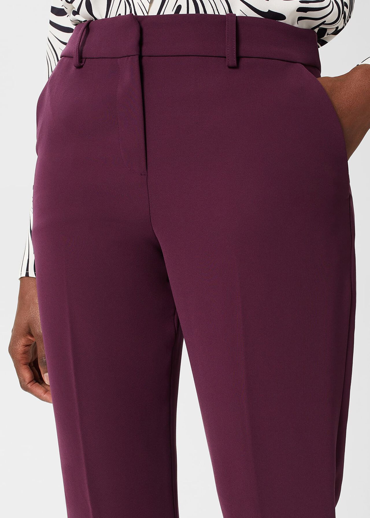 Adelia Tapered Trousers, Deep Plum, hi-res