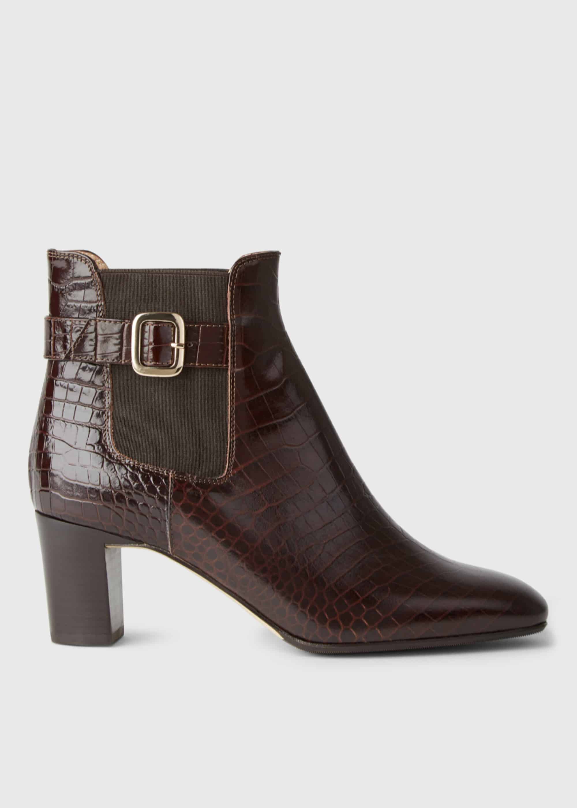 croc buckle boots