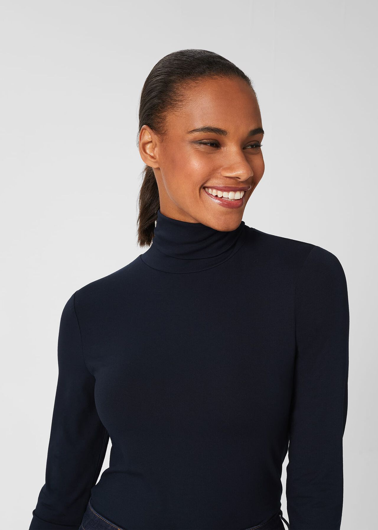 Mischa Roll Neck, Navy, hi-res