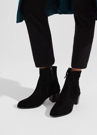 Hester Western Ankle Boots, Black, hi-res