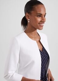 Elize Crepe Jacket, Ivory, hi-res