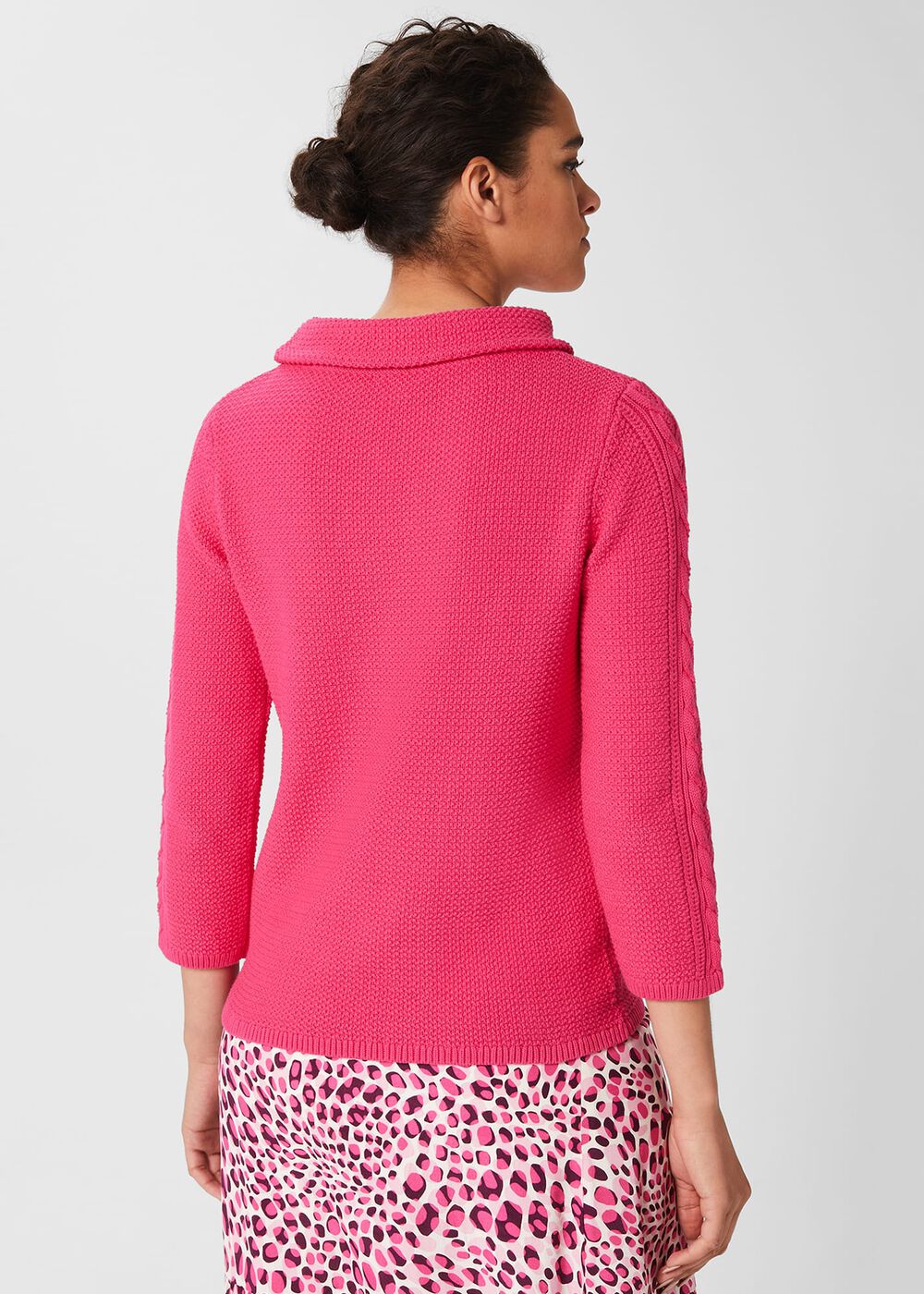 Camilla Cotton Sweater, Azalea Pink, hi-res