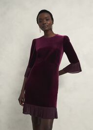 Ashley Velvet Dress, Warm Plum, hi-res